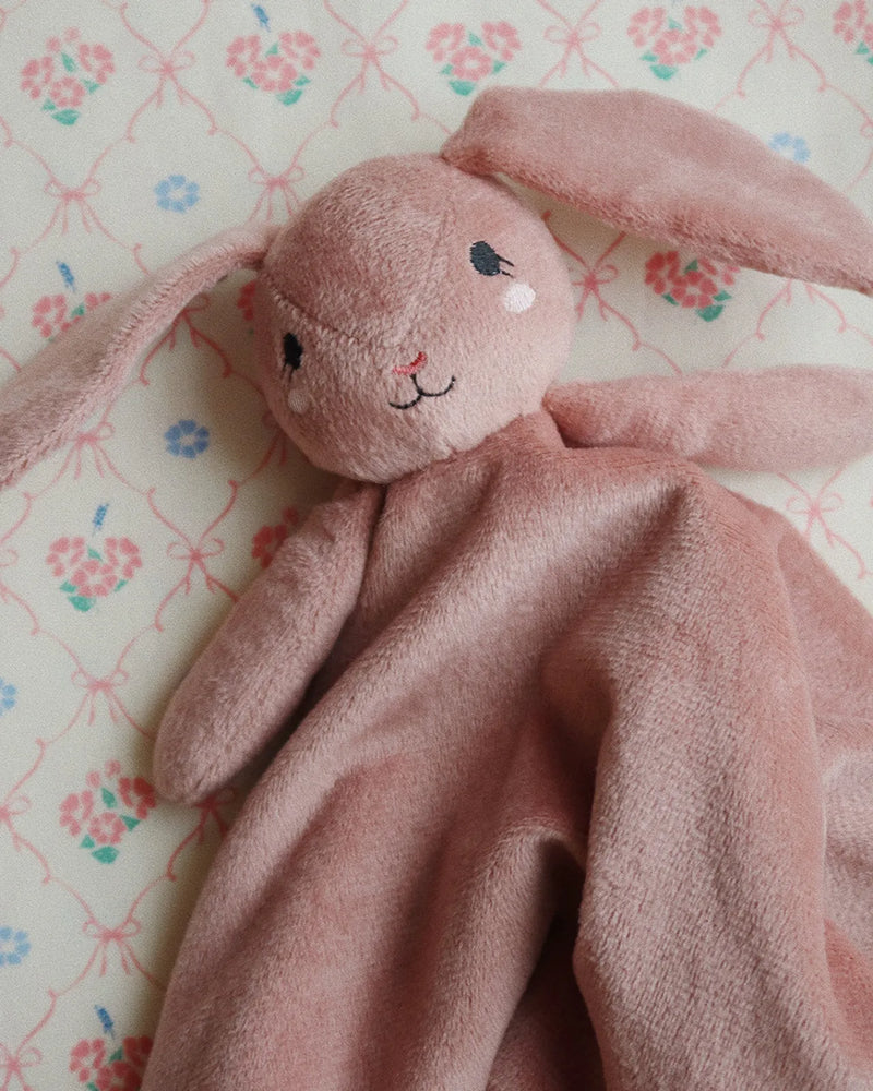 Doudou plat - lapin rose