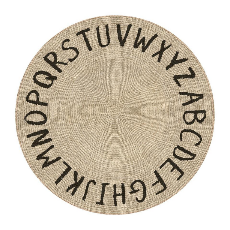 Tapis rond en vinyle - Alphabet