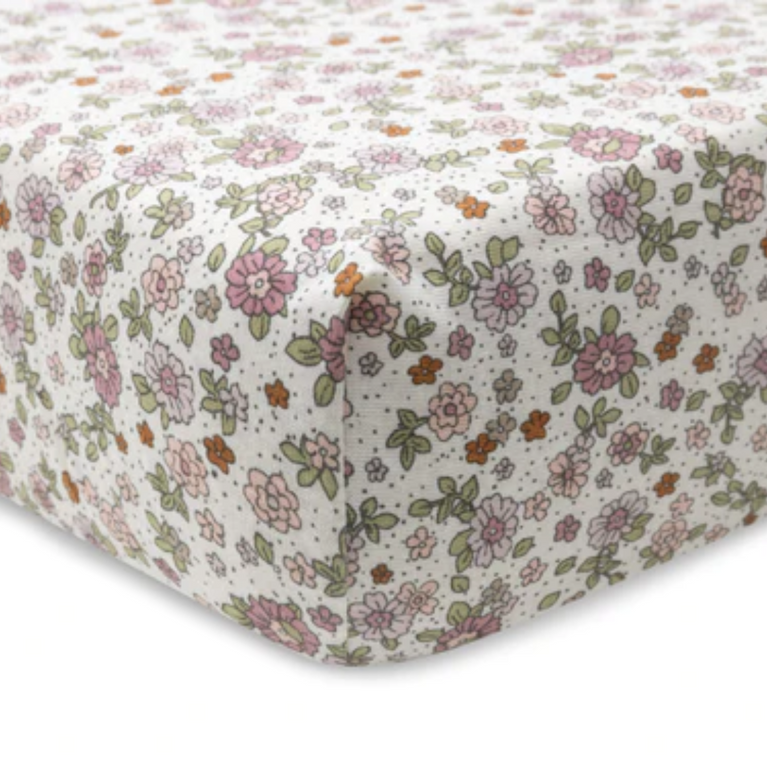 Drap-housse Jersey 70x140cm Retro Flowers