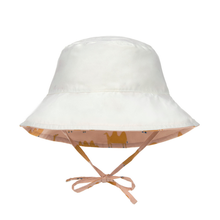 Chapeau anti-UV réversible enfants - Chameau, rose