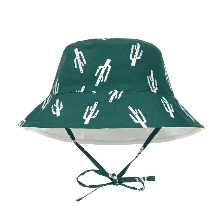 Chapeau anti-UV réversible enfants - Cactus, vert