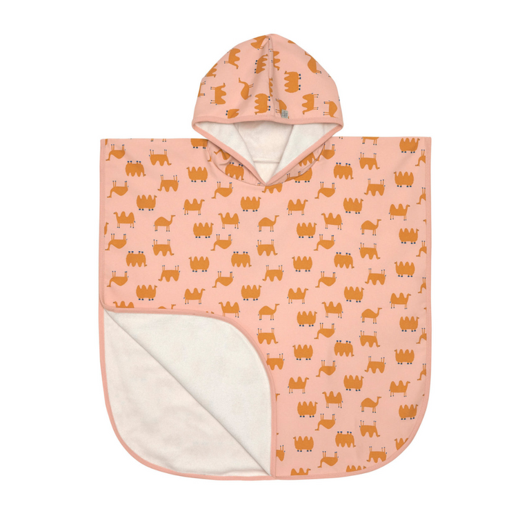 Poncho de plage anti-uv enfants - Chameau, rose