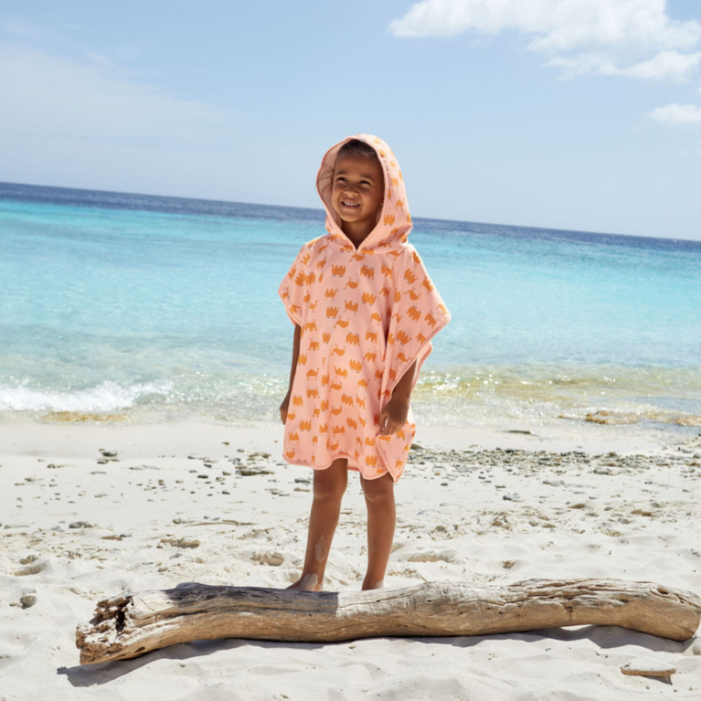 Poncho de plage anti-uv enfants - Chameau, rose