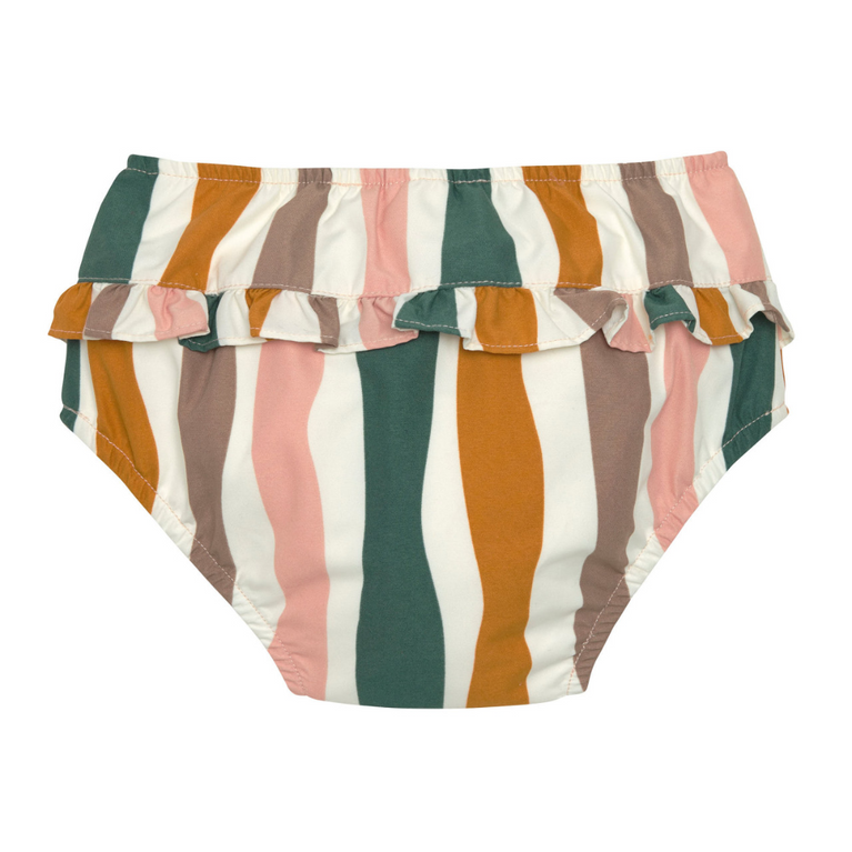 Maillot de bain couche - Vagues, rose blanc