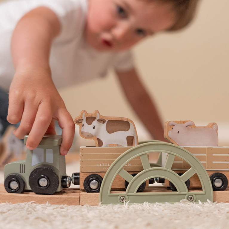 Circuit de train en bois FSC - Little Farm