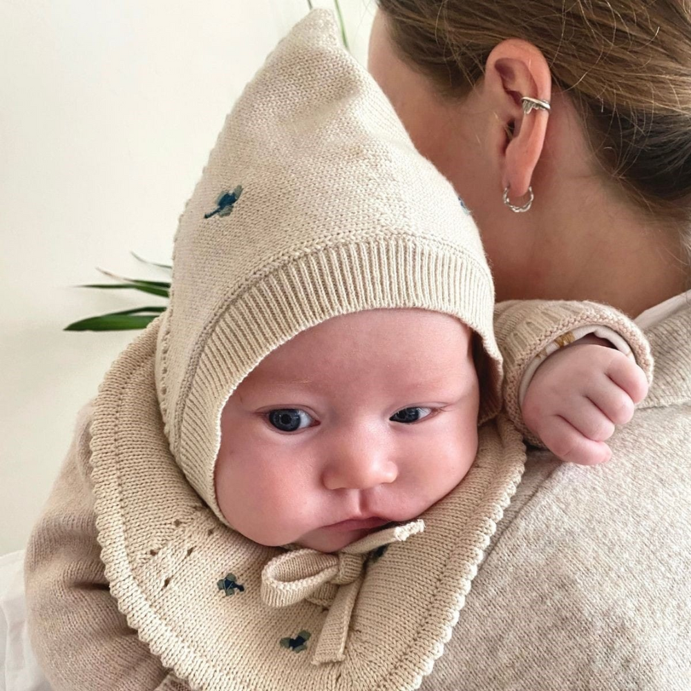 Bonnet pour bébé - Crème - 100 % coton biologique