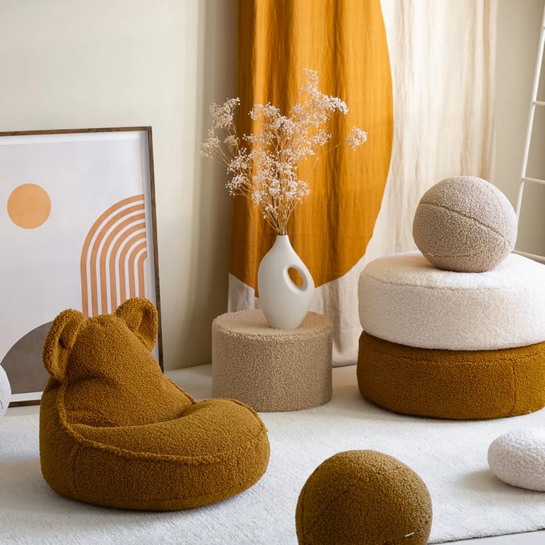 Pouf enfant ours - caramel