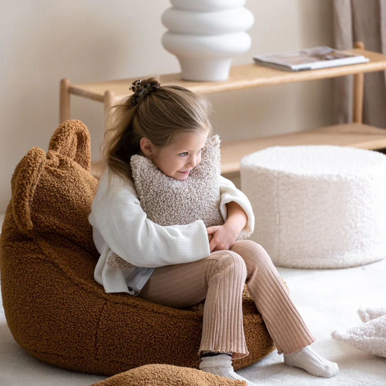 Pouf enfant ours - caramel