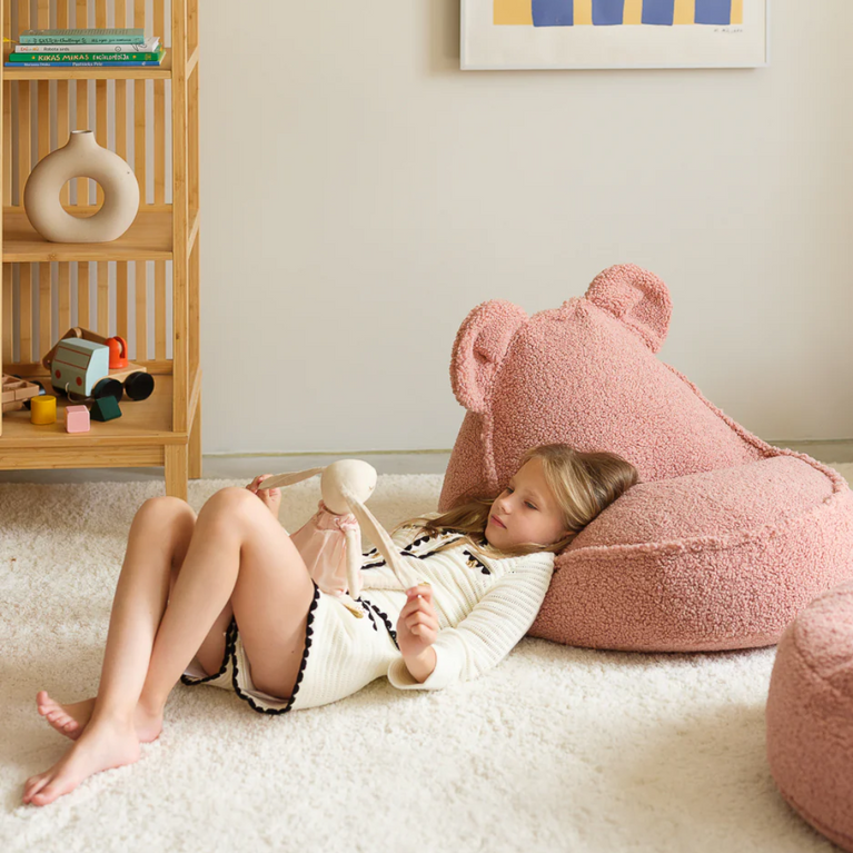 Pouf enfant ours - rose