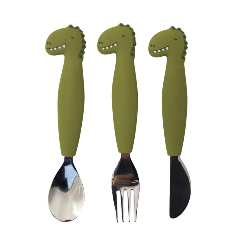 Set de couverts en silicone lot de 3 - Mr. Dino