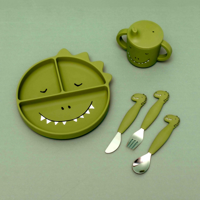 Assiette avec ventouse en silicone - Mr. Dino