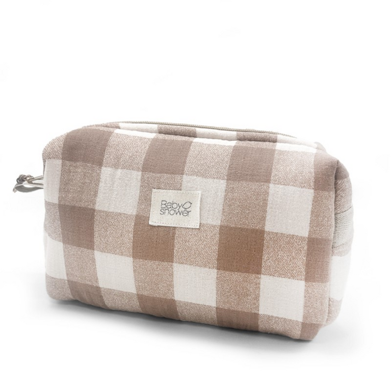 Trousse de toilette camila - vichy caramel