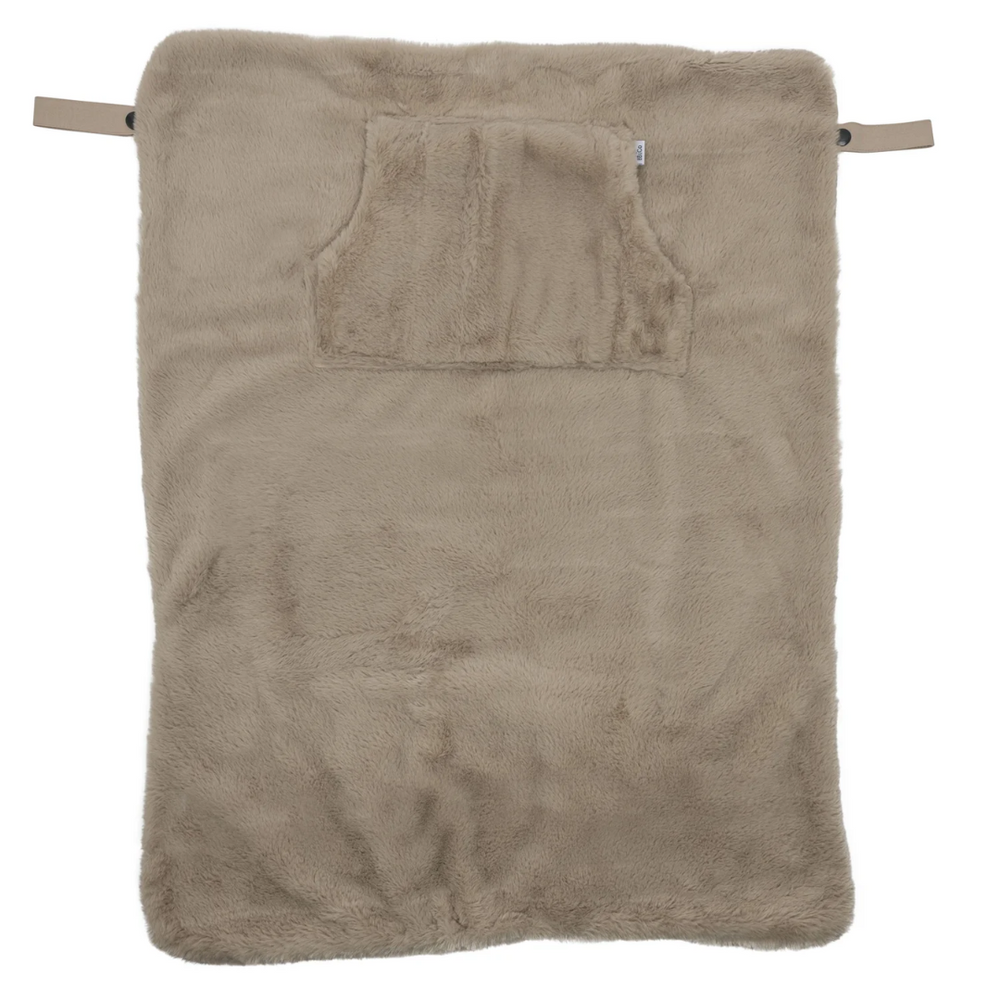 Couverture nomade fausse fourrure angora – beige