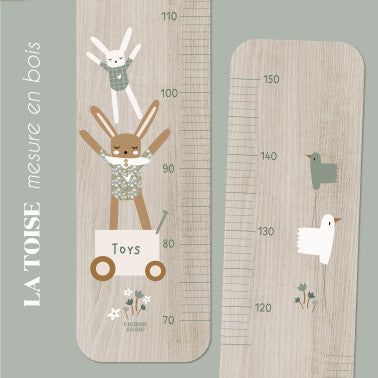 Toise en bois - lapin doudou