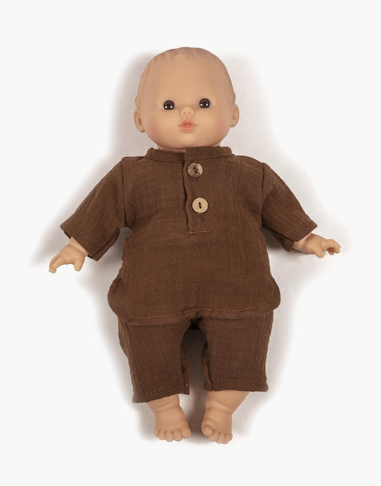 Habit Babies – Ensemble Andrea en gaze de coton choco