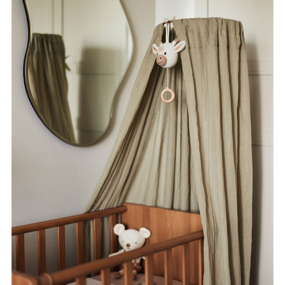 Ciel de lit vert olive jollein pour décoration chambre enfant