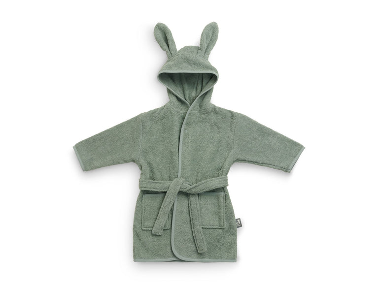 Peignoir lapin vert cendre 3-4 ans